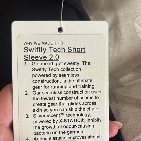 Lululemon swiftly tee 2.0 Black Short Sleeve Women's Tee size 4 NWT - Picture 4 of 4